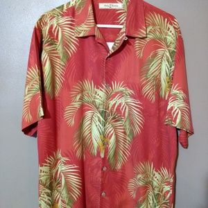 Tommy Bahama Rust Colored Hawaiian 100% Silk